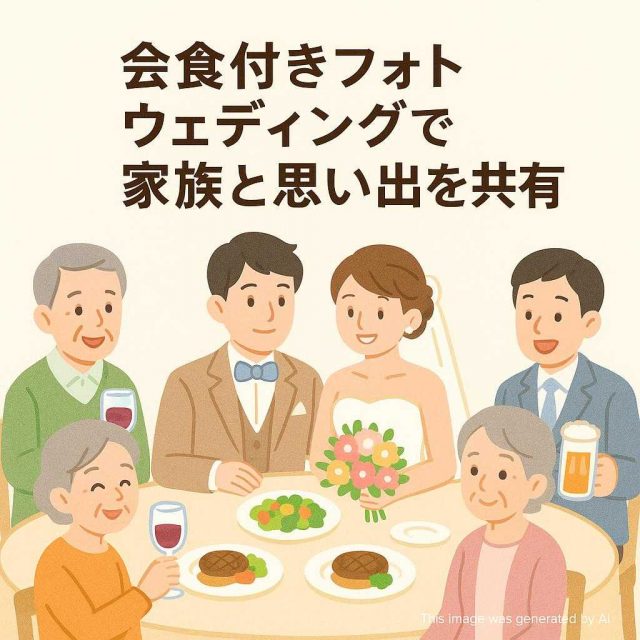 会食付きフォトウェディングで家族と思い出を共有