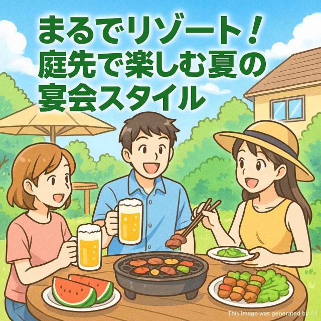 まるでリゾート！庭先で楽しむ夏の宴会スタイル