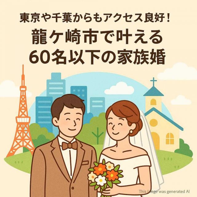 東京や千葉からもアクセス良好！龍ケ崎市で叶える60名以下の家族婚
