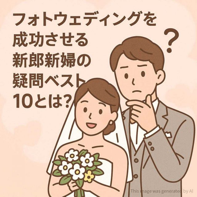 フォトウェディングを成功させる新郎新婦の疑問ベスト10とは？