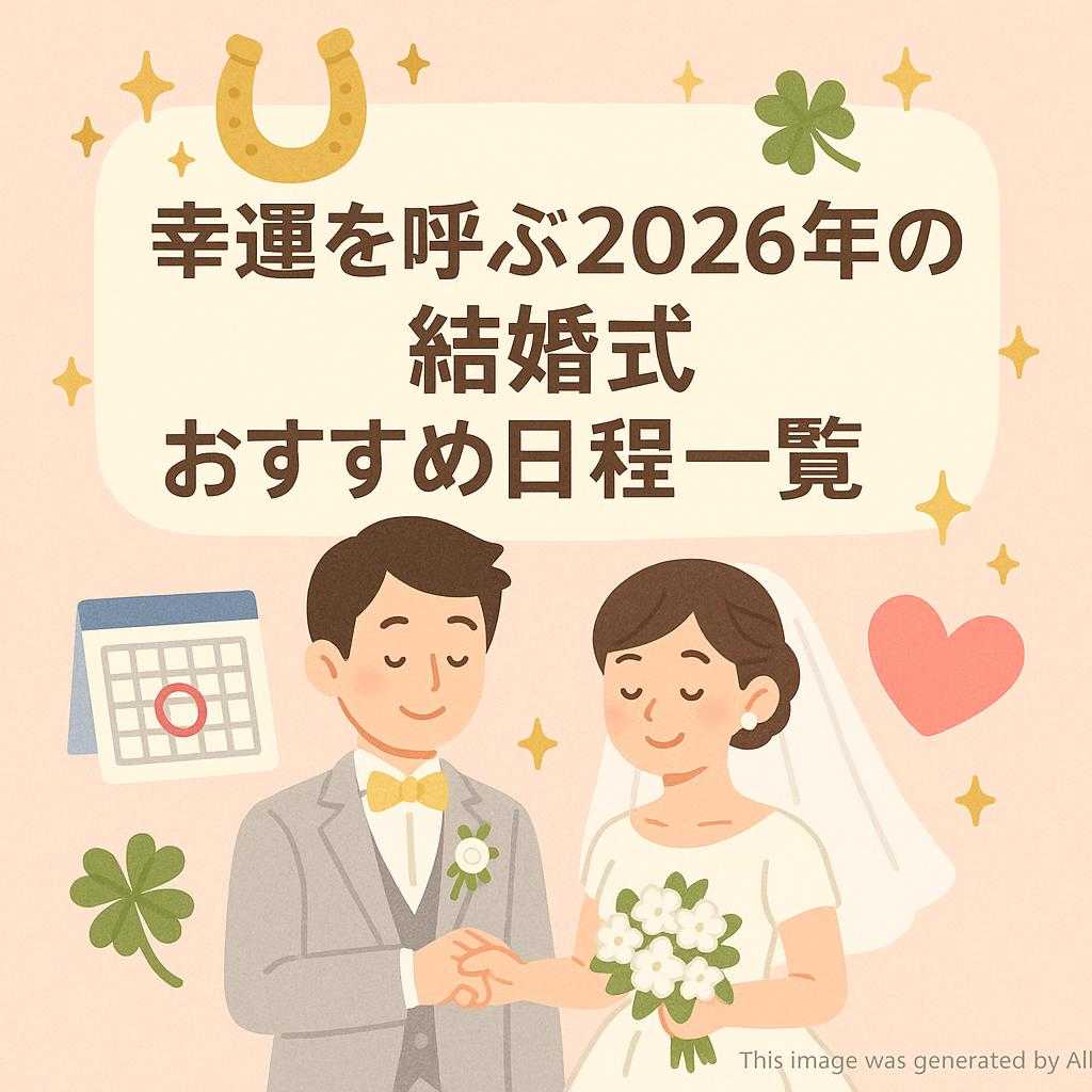 幸運を呼ぶ2026年の結婚式おすすめ日程一覧