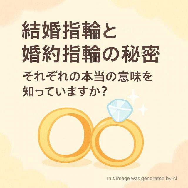 結婚指輪と婚約指輪の秘密−それぞれの本当の意味を知っていますか？