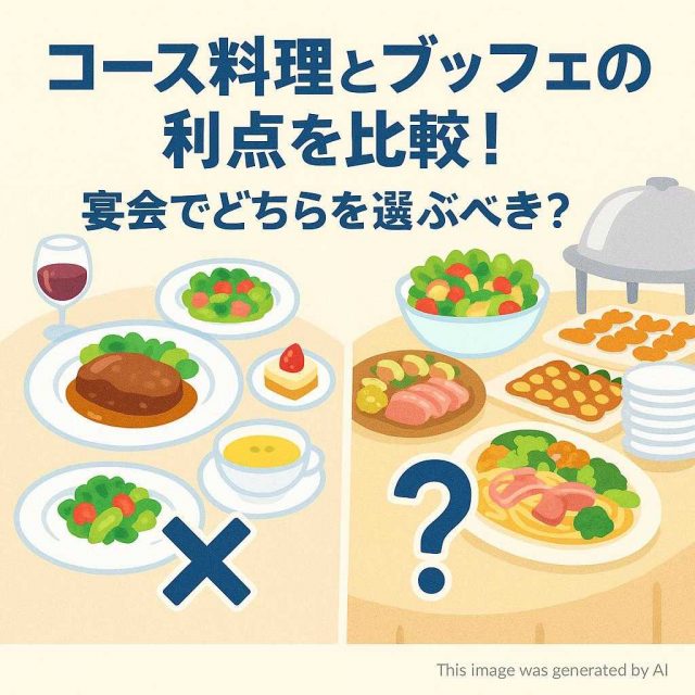 コース料理とブッフェの利点を比較！宴会でどちらを選ぶべき？