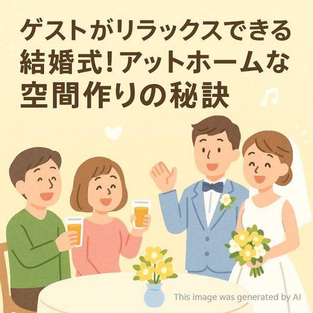 ゲストがリラックスできる結婚式！アットホームな空間作りの秘訣