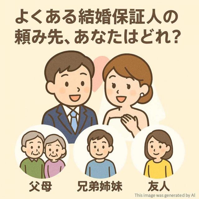 よくある結婚保証人の頼み先、あなたはどれ？