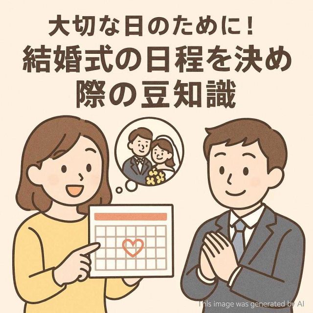 大切な日のために！結婚式の日程を決める際の豆知識