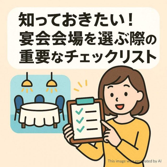 知っておきたい！宴会会場を選ぶ際の重要なチェックリスト