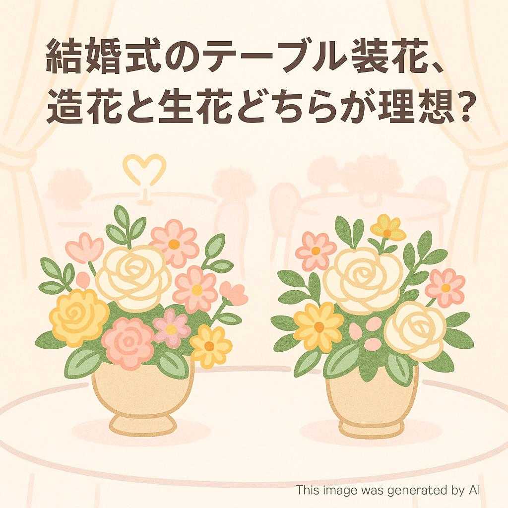 結婚式のテーブル装花、造花と生花どちらが理想?