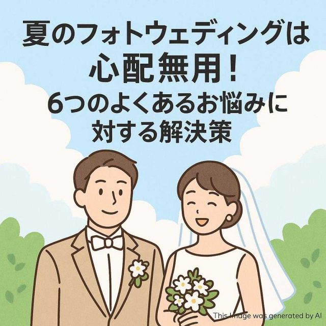 夏のフォトウェディングは心配無用！6つのよくあるお悩みに対する解決策