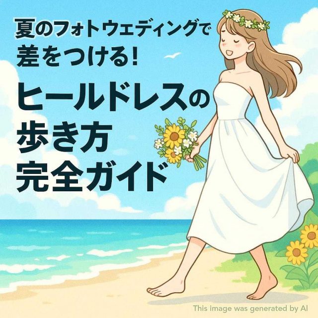 夏のフォトウェディングで差をつける！ヒールドレスの歩き方完全ガイド