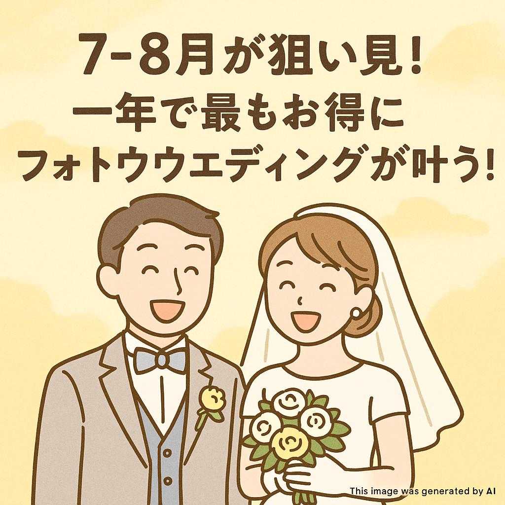 ７-８月が狙い目！一年で最もお得にフォトウェディングが叶う！