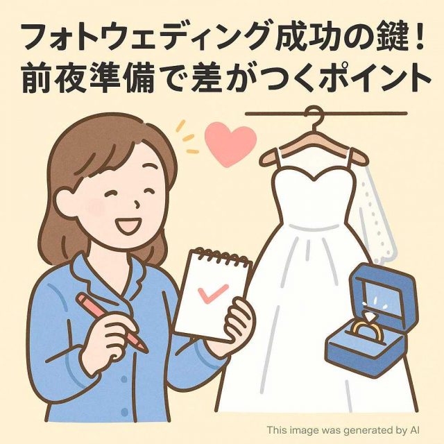 フォトウェディング成功の鍵！前夜準備で差がつくポイント