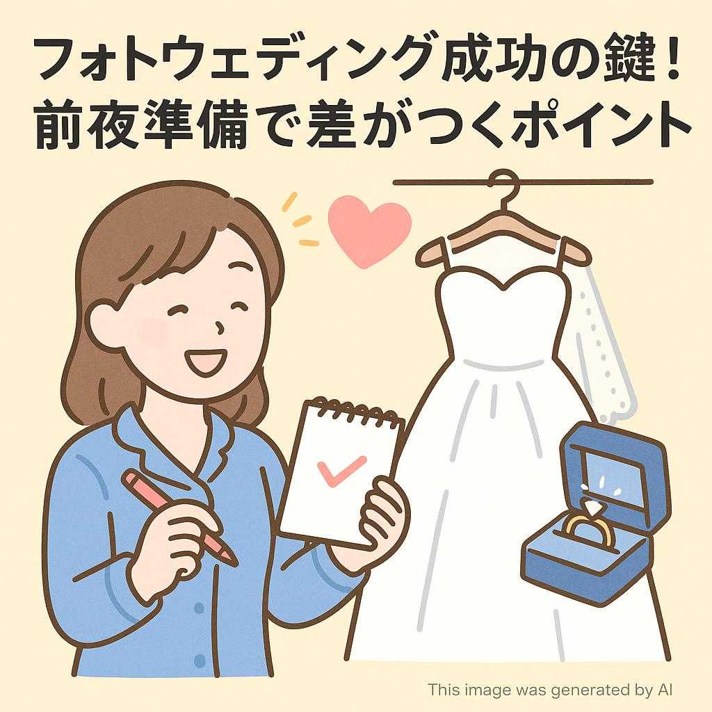 フォトウェディング成功の鍵！前夜準備で差がつくポイント
