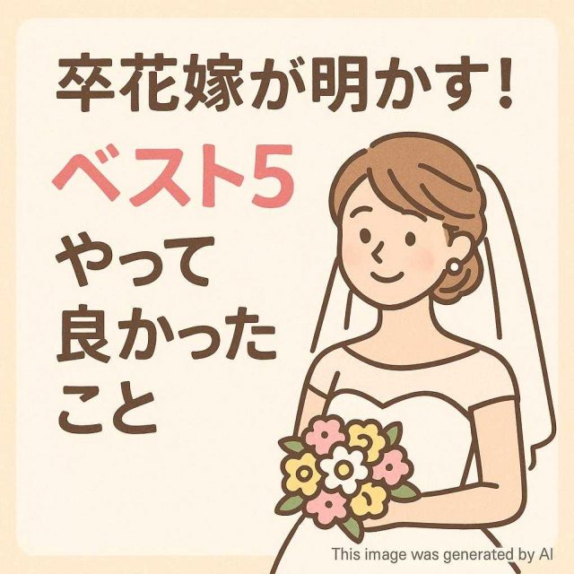 卒花嫁が明かす！ベスト5のやって良かったこと