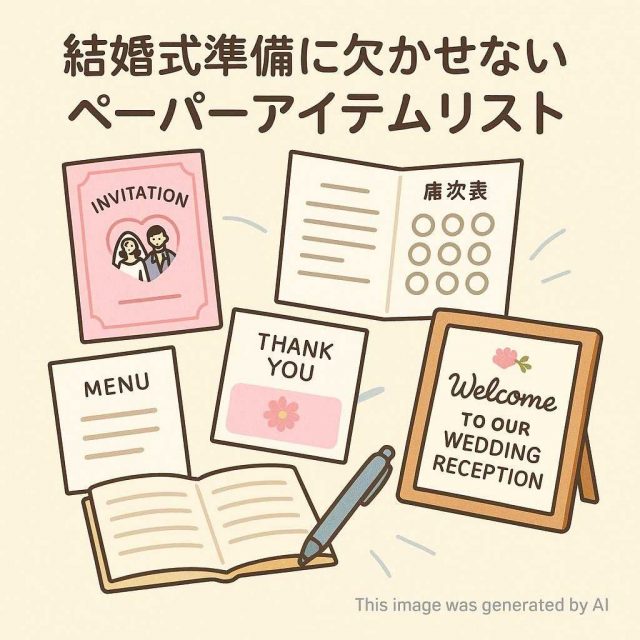 結婚式準備に欠かせないペーパーアイテムリスト