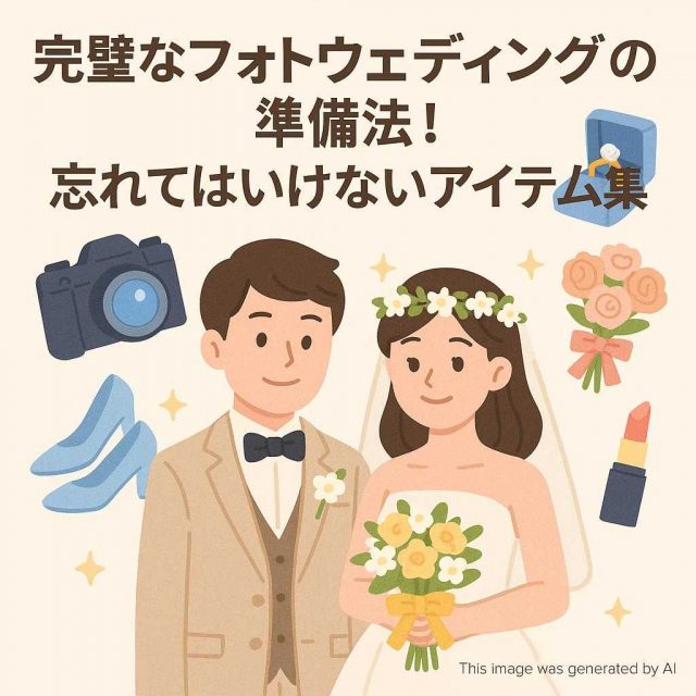 完璧なフォトウェディングの準備法！忘れてはいけないアイテム集
