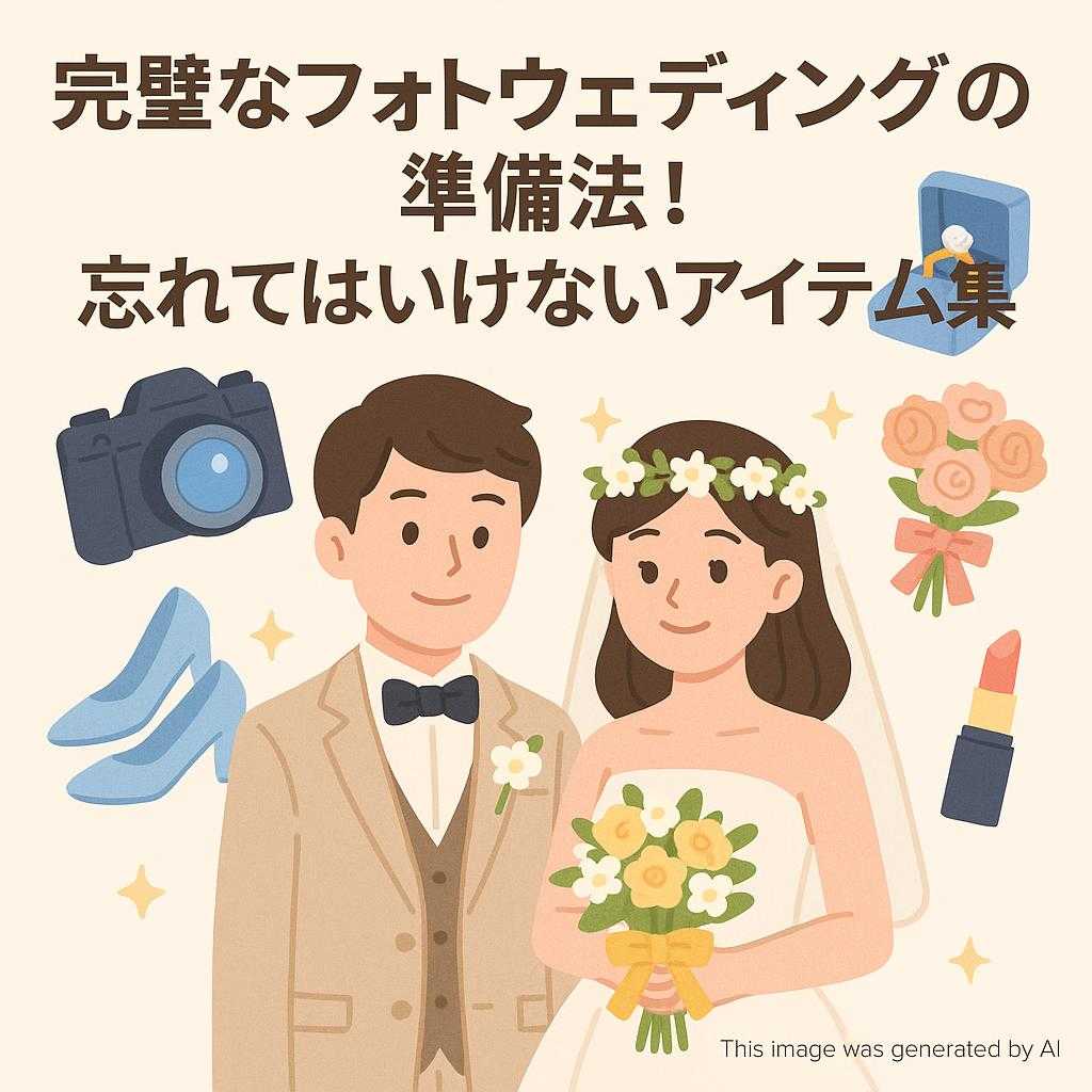完璧なフォトウェディングの準備法！忘れてはいけないアイテム集